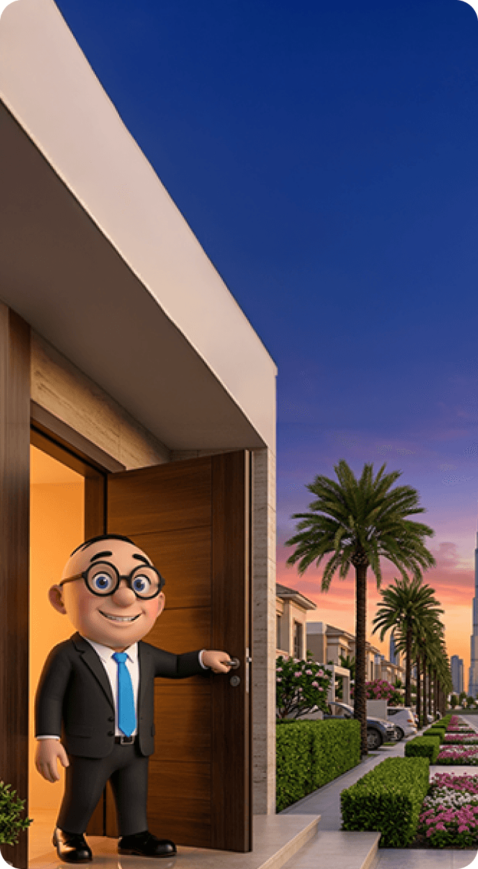 Alfred welcoming you at the door of a UAE villa Alfred welcoming you at the door of a UAE villa