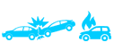 Loss of or damage to the vehicles due to accident, fire or natural perils Loss of or damage to the vehicles due to accident, fire or natural perils