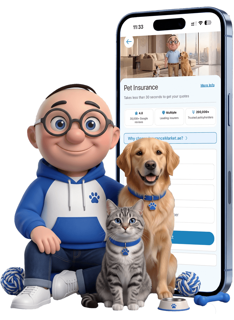 Alfred with a dog and a cat beside a phone showing the myAlfred app Alfred with a dog and a cat beside a phone showing the myAlfred app